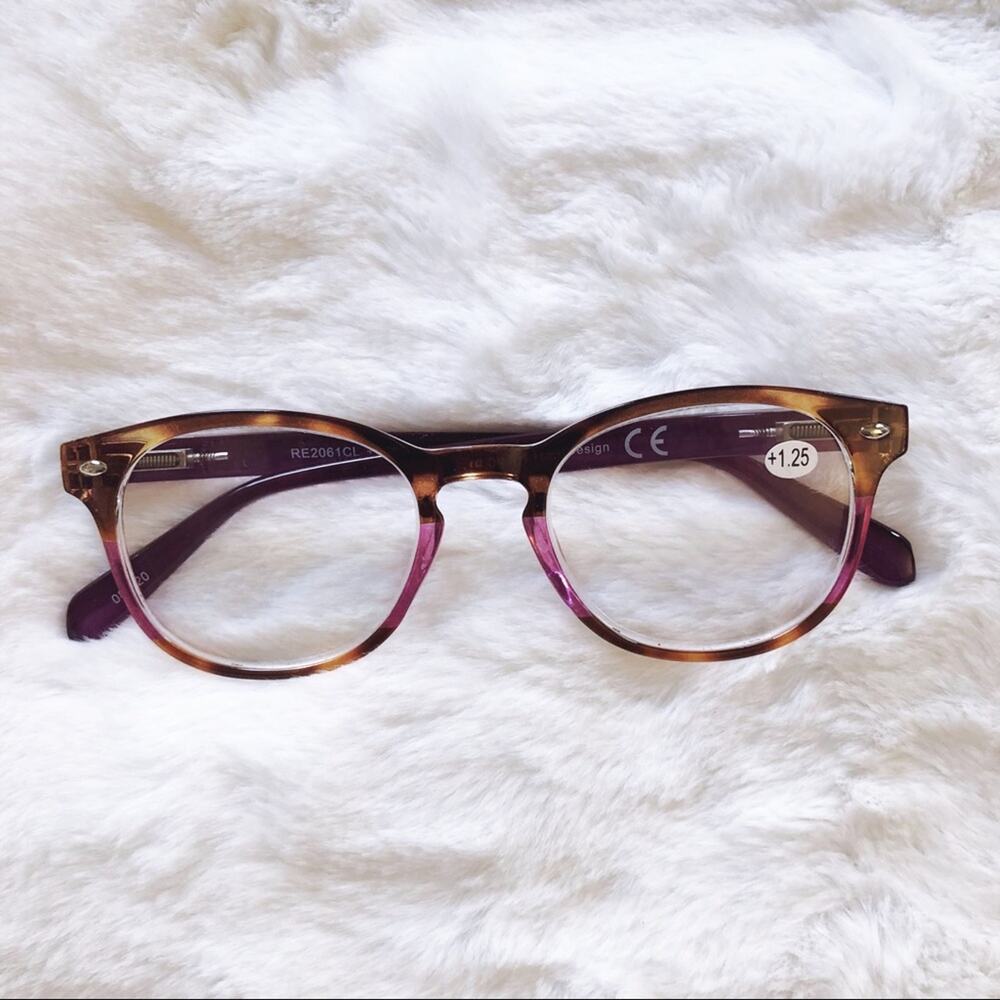 Hector Purple & Brown Round Rim Reader Glass
